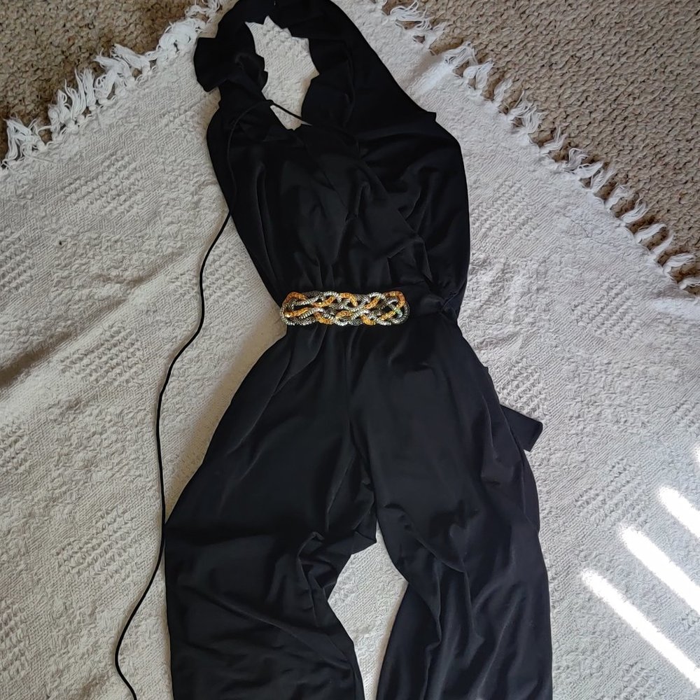 nwt black halter jumpsuit